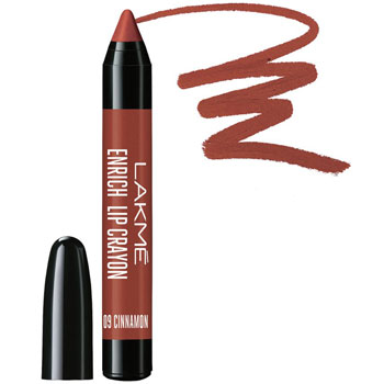 nude lipsticks - Lakme enrich lip crayon (Shade Cinnamon Brown)