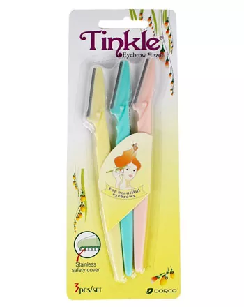 Shaving with Tinkle Eyebrow Shaper